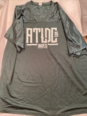 Sport-Tek Men's Dark Green Mesh Jersey with White ATLDC Logo
